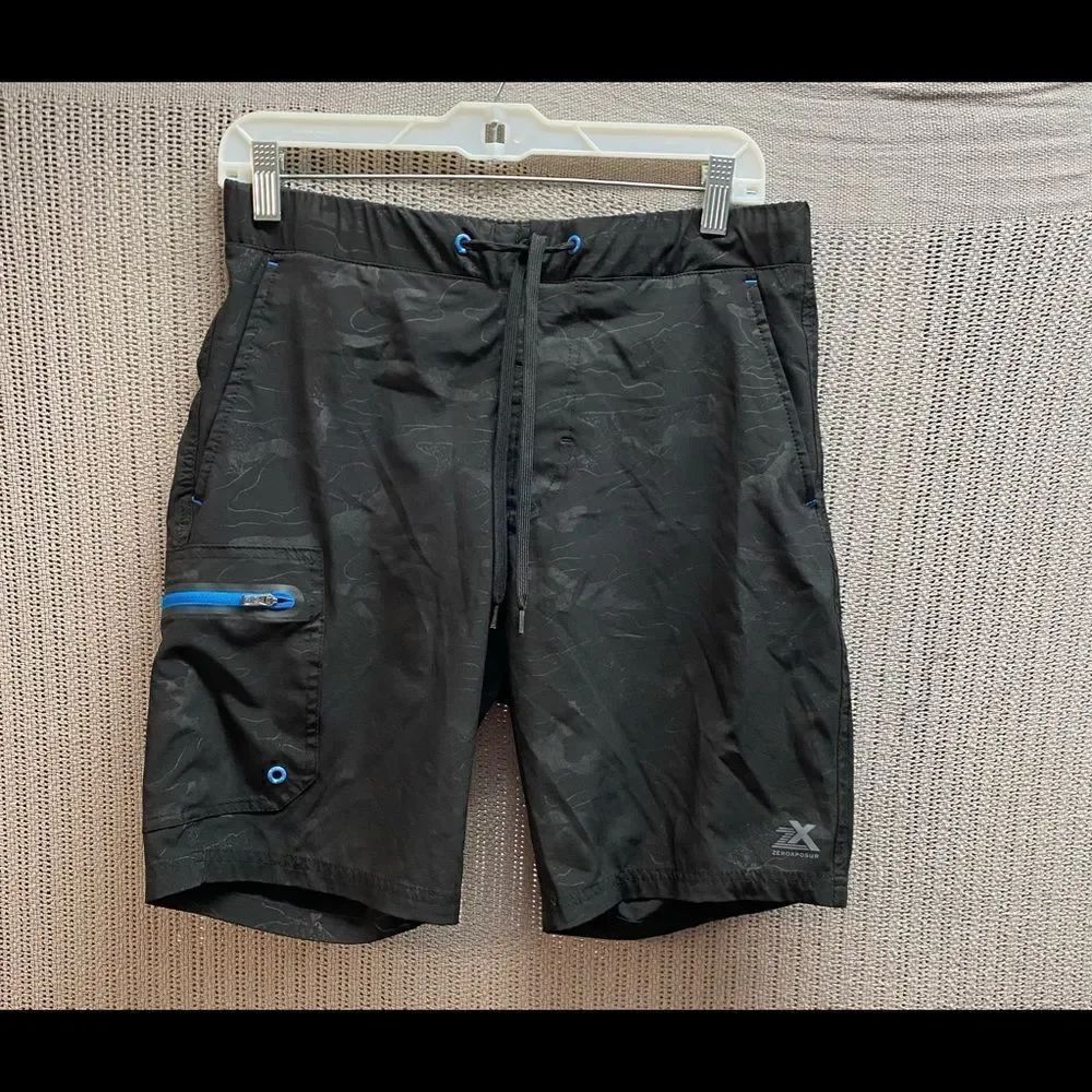 ZX zero exposure boys bathing suit gray and blue